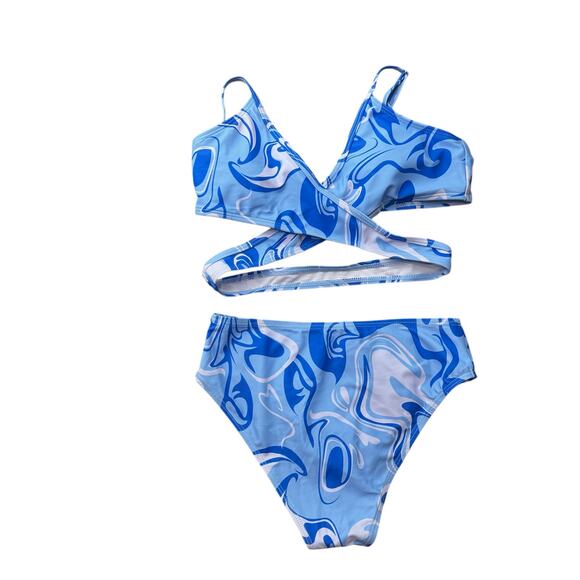 Agapeng Girls Swimsuit Allover Print Bikini Set Girls Size 13-14Y NWOT - Picture 4 of 9